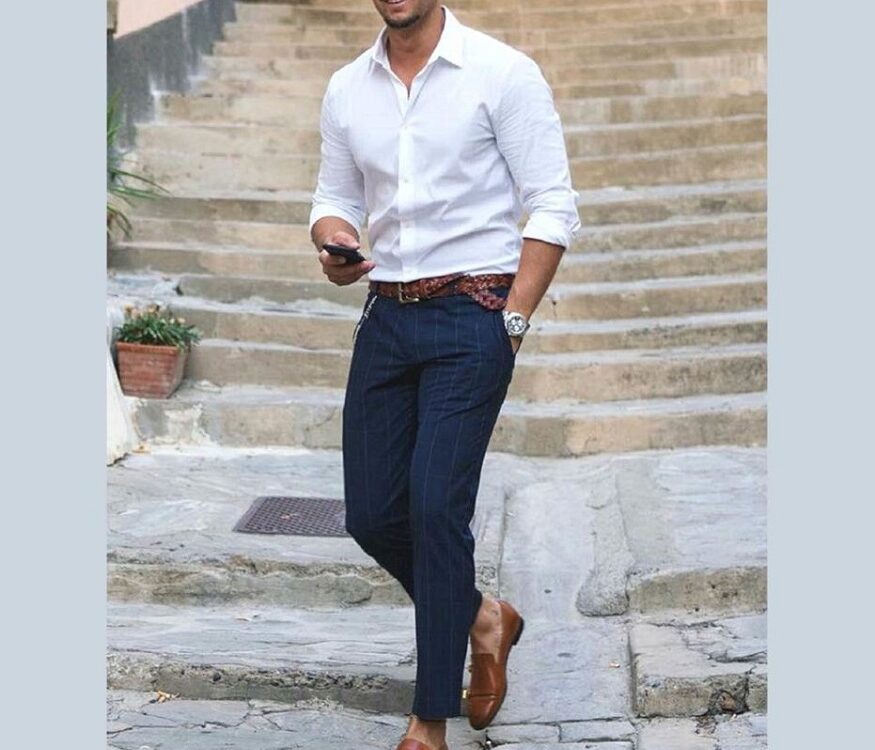 matching a shirt and chinos